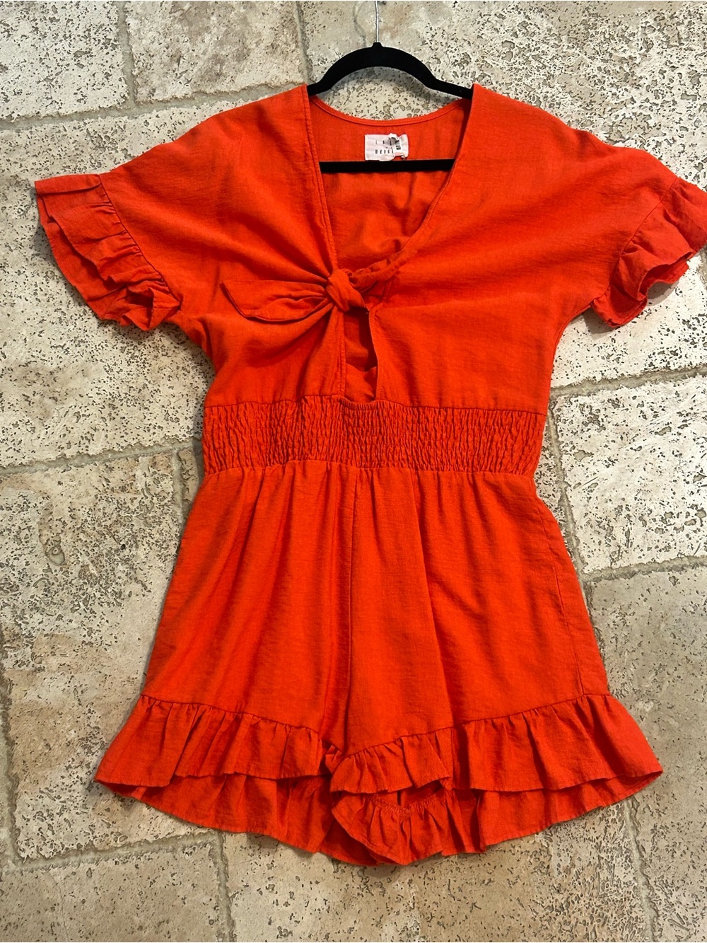 Wander Bright Orange Sundress with Black Accent